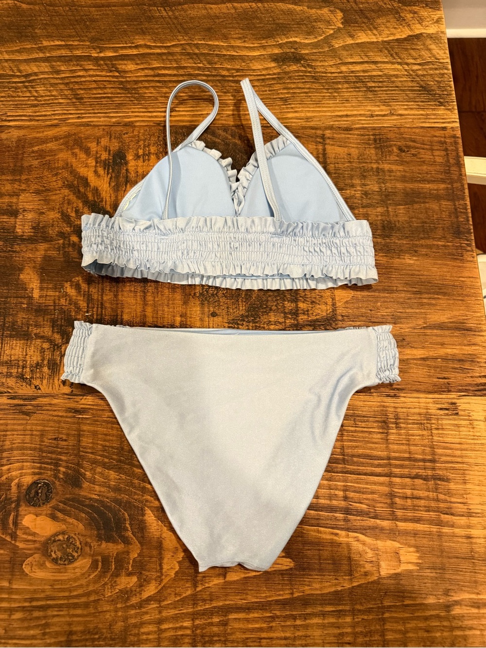 Girls Light Blue Ruffled Bikini Set - Picture 2 of 2